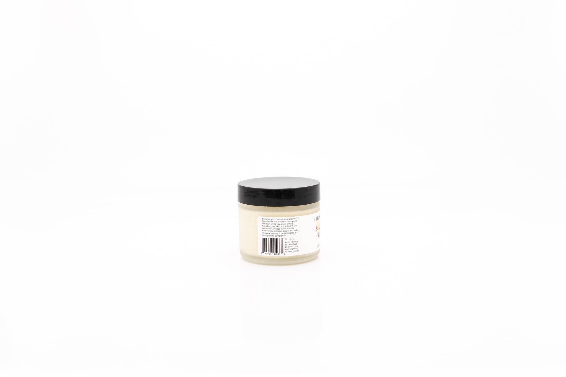 Product shot of moisturizer which includes the description and directed use. The Directed Use is: Scoop desired amount and massage head to toe. For best results, use daily. Do not ingest.