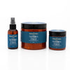 A photo that is closer up of the bundle of Victoria Falls Products. Includes 2oz Victoria Falls Moisturizer, 8oz Victoria Falls Moisturizer, and a 2.5oz Victoria Falls Fragrance Mist.
